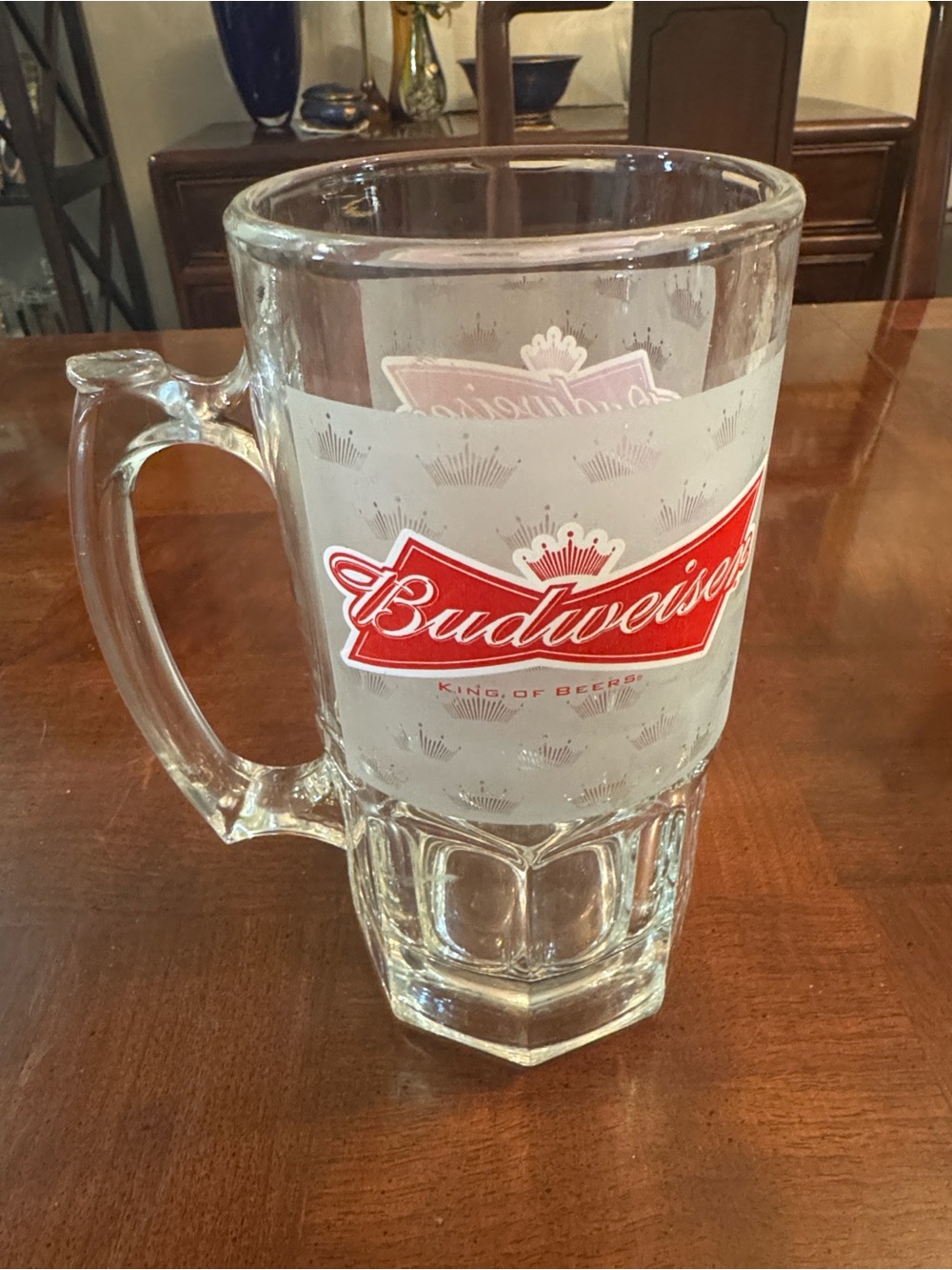 32 oz. Budweiser Clear Beer Drinking Glass with Red Logo New 4 cups - Picture 2 of 5